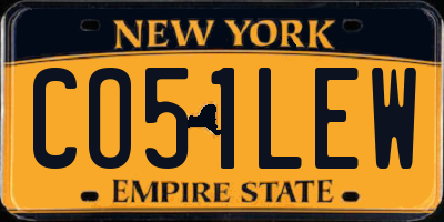 NY license plate CO51LEW