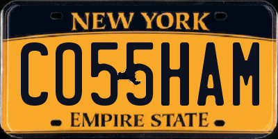 NY license plate CO55HAM