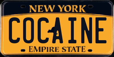 NY license plate COCAINE