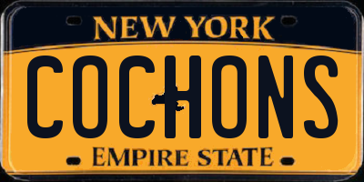 NY license plate COCHONS