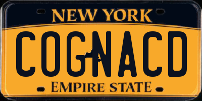 NY license plate COGNACD