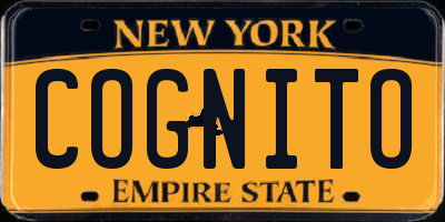 NY license plate COGNITO