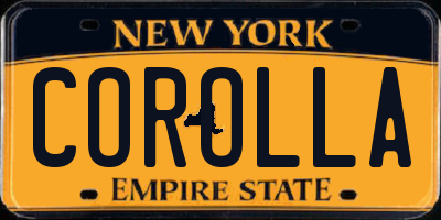 NY license plate COROLLA