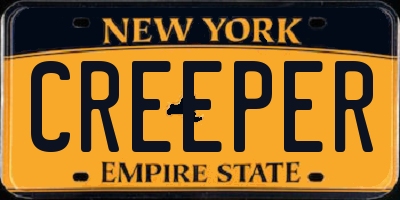 NY license plate CREEPER