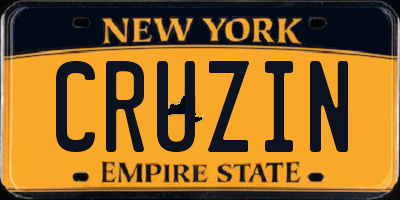 NY license plate CRUZIN