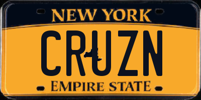 NY license plate CRUZN