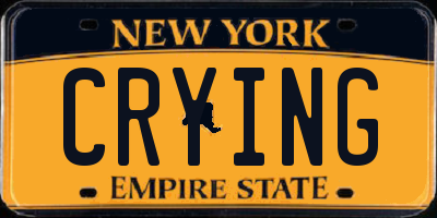 NY license plate CRYING