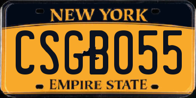 NY license plate CSGB055