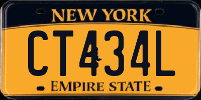 NY license plate CT434L