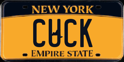 NY license plate CUCK