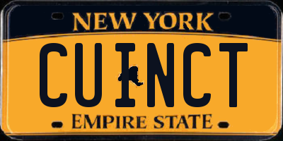 NY license plate CUINCT