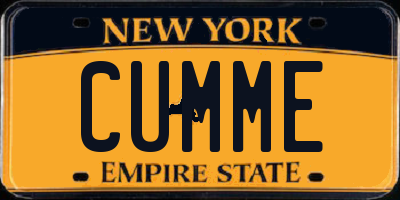 NY license plate CUMME