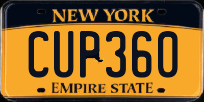 NY license plate CUP360