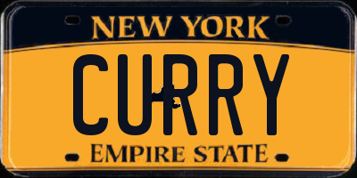 NY license plate CURRY