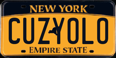 NY license plate CUZYOLO