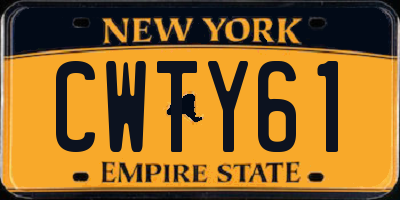 NY license plate CWTY61