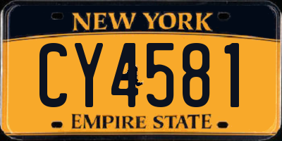 NY license plate CY4581