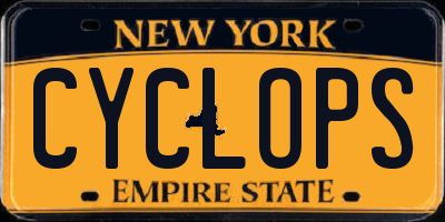 NY license plate CYCLOPS