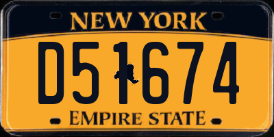 NY license plate D51674