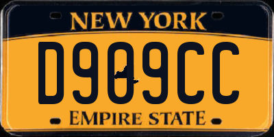 NY license plate D909CC