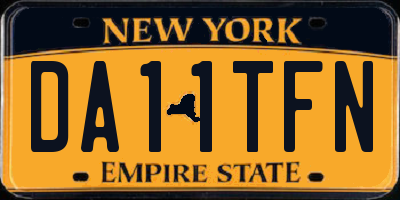 NY license plate DA11TFN