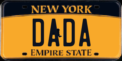 NY license plate DADA