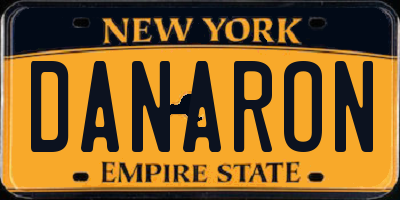 NY license plate DANARON