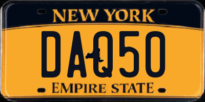 NY license plate DAQ50