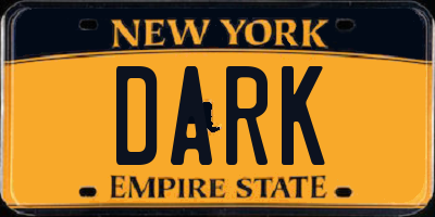 NY license plate DARK