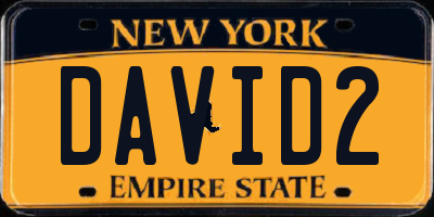 NY license plate DAVID2