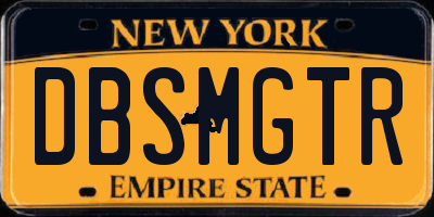 NY license plate DBSMGTR