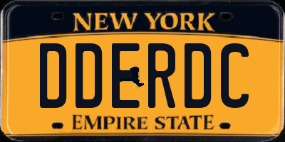 NY license plate DDERDC