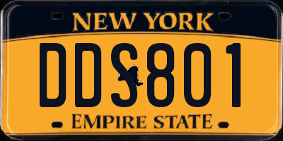 NY license plate DDS801