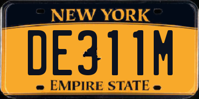 NY license plate DE311M