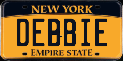 NY license plate DEBBIE