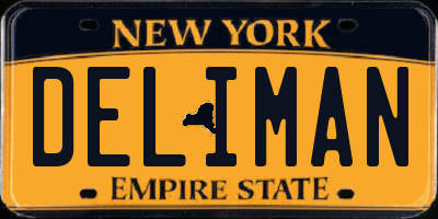 NY license plate DELIMAN