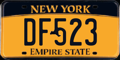 NY license plate DF523