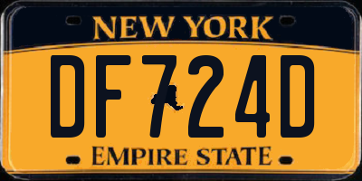 NY license plate DF724D