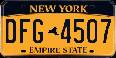 NY license plate DFG4507