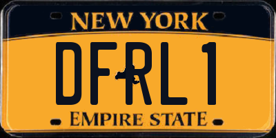 NY license plate DFRL1