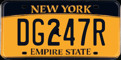 NY license plate DG247R