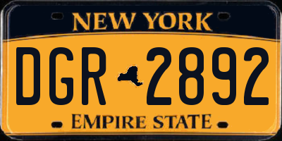 NY license plate DGR2892