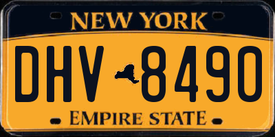 NY license plate DHV8490