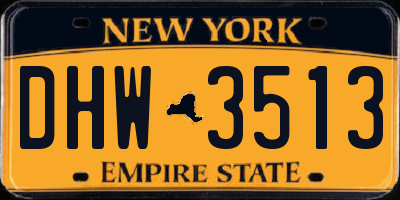 NY license plate DHW3513