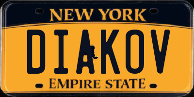 NY license plate DIAKOV