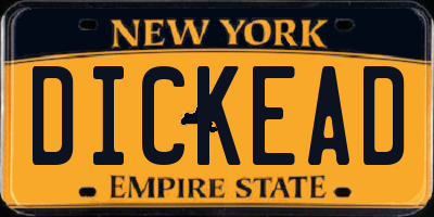 NY license plate DICKEAD