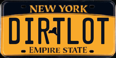 NY license plate DIRTLOT