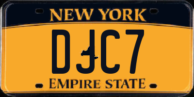 NY license plate DJC7