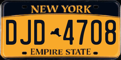 NY license plate DJD4708