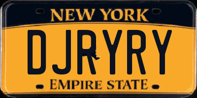 NY license plate DJRYRY